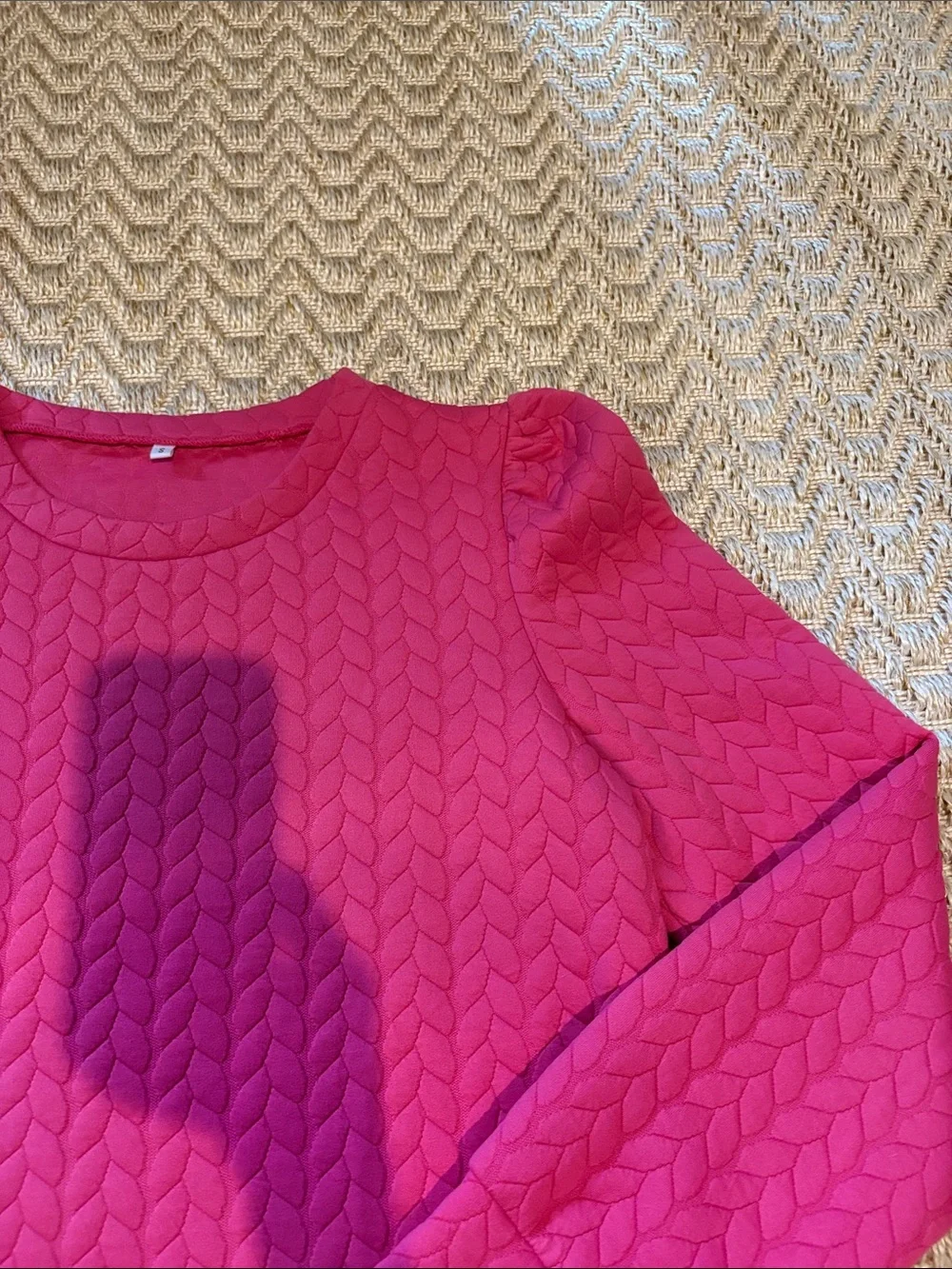 Women’s Fuchsia Quilted Long-Sleeve Top